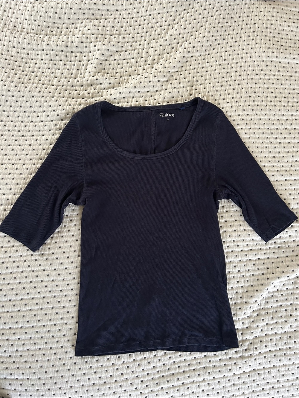 Quince Navy Blue Cotton Tee